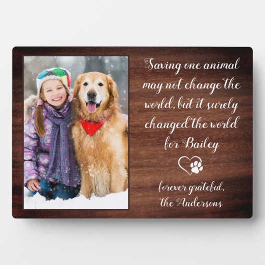 Veterinärmedizinisch danke Personalisiertes Tier-F Fotoplatte (Vorderseite)