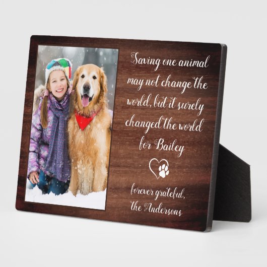 Veterinärmedizinisch danke Personalisiertes Tier-F Fotoplatte (Seite)