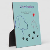 Veterinärmedizinisch-Paw-Drucke auf meinem Herzen Fotoplatte (Seite)