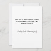 Veterinärmedizinische Bewertung Foto Dankeskarte (Rückseite)