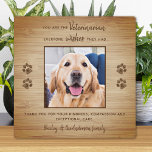 Veterinärmedizinische Bewertung Foto Pet Vielen Da Fotoplatte<br><div class="desc">"Danke" an Ihren wunderbaren Tierarzt mit einer niedlichen personalisierten Foto-Plakette vom Hund! "Du bist der Tierarzt... alle wünschen, sie hätten sie gehabt!" Personalisieren Sie Ihre Lieblings-Fotos mit dem Namen des Haustieres. Dieses tierärztliche Dankeschön wird ein Schatz bleiben. COPYRIGHT © 2020 Judy Burrows, Black Dog Art - Alle Rechte vorbehalten. Veterinärmedizinische...</div>