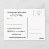 Veterinärmedizinische Checkup-Erinnerung Postkarte (Rückseite)