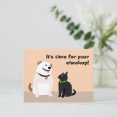 Veterinärmedizinische Checkup-Erinnerung Postkarte (Stehend Vorderseite)