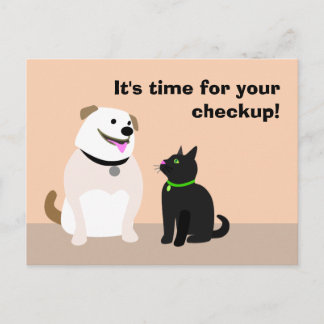 Veterinärmedizinische Checkup-Erinnerung Postkarte