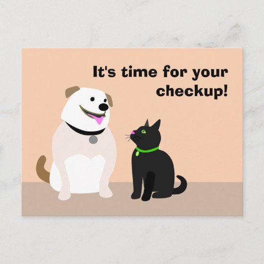 Veterinärmedizinische Checkup-Erinnerung Postkarte (Vorderseite)