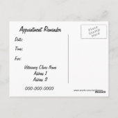 Veterinärmedizinische Erinnerung Postkarte (Rückseite)