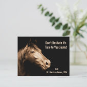 Veterinärmedizinische Impfung Erinnerung für Pferd Postkarte (Stehend Vorderseite)