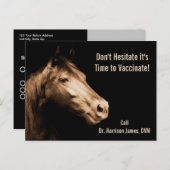 Veterinärmedizinische Impfung Erinnerung für Pferd Postkarte (Vorne/Hinten)