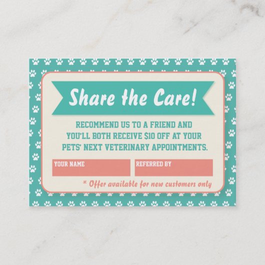 Veterinärmedizinische Referenzkarte - personalisie Empfehlungskarte (Vorderseite)