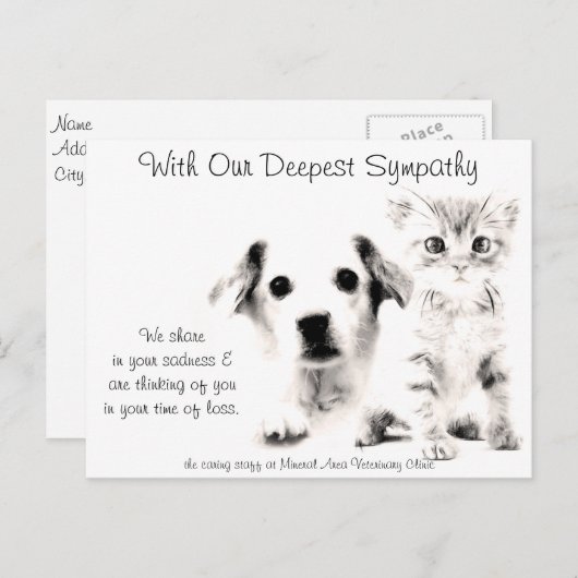Veterinärmedizinische Sympathiekarte Postkarte (Vorne/Hinten)