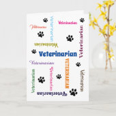 Veterinärmedizinischer Abschluss Karte (Gelbe Blume)