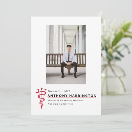 Veterinärmedizinischer Abschluss Schwarzer Roter A Ankündigung (Stehend Vorderseite)