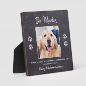 Veterinärmedizinisches Dankeschön Paw Prints Custo Fotoplatte (Vorderseite)