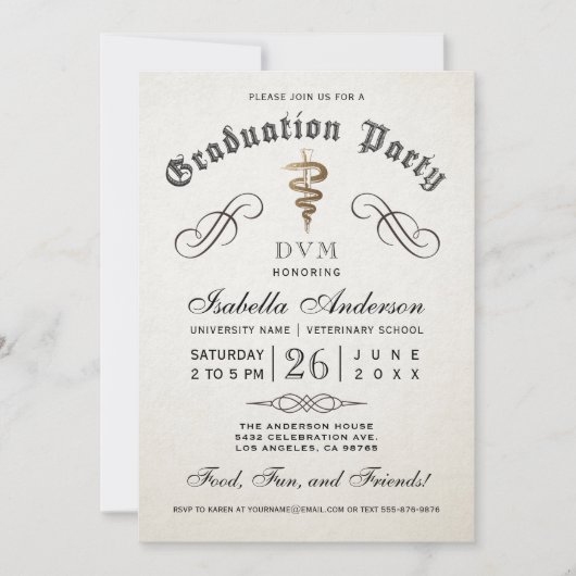 VeterinärschulAbschluss-Einladungen Einladung (Vorderseite)
