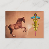 VETERINÄRSYMBOL FÜR ROTES UND GOLD CADUCEUS VISITENKARTE (Rückseite)