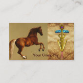 VETERINÄRSYMBOL FÜR ROTES UND GOLD CADUCEUS VISITENKARTE (Rückseite)