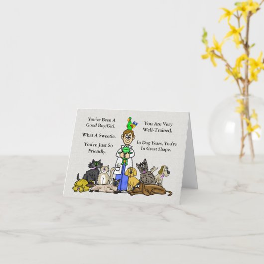 VeterinärTagesbewertung oder Dankeschön-Karte Karte (Gelbe Blume)