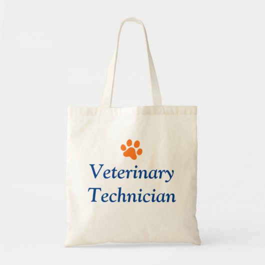 Veterinärtechniker mit orange Tatzen-Druck Tragetasche (Vorne)