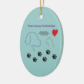 Veterinärtechniker - Tatzen-Drucke auf meinem Keramikornament (Links)