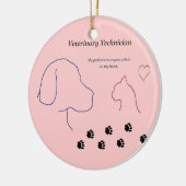 Veterinärtechniker - Tatzen-Drucke auf meinem Keramikornament (Links)