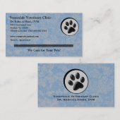Veterinärtierlogo mit der Schwarzweiss-Tatze Visitenkarte (Vorne/Hinten)