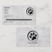 Veterinärtierlogo mit der Schwarzweiss-Tatze Visitenkarte (Vorne/Hinten)