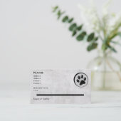 Veterinärtierlogo mit der Schwarzweiss-Tatze Visitenkarte (Stehend Vorderseite)