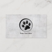 Veterinärtierlogo mit der Schwarzweiss-Tatze Visitenkarte (Rückseite)