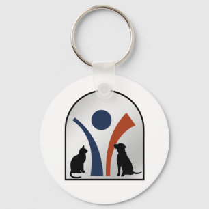 Veterinärtierlogo mit Katze und Hund Schlüsselanhänger