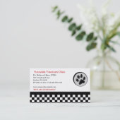 Veterinärtiertatzen-Logo-Schachbrett Visitenkarte (Stehend Vorderseite)