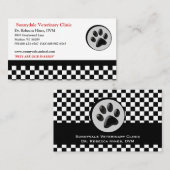 Veterinärtiertatzen-Logo-Schachbrett Visitenkarte (Vorne/Hinten)