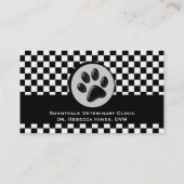 Veterinärtiertatzen-Logo-Schachbrett Visitenkarte (Rückseite)