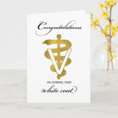 Veterinärweißes Coat Zeremonie Glückwunsch Karte (Gelbe Blume)