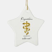 Veterinärweißes Coat Zeremonie Glückwunsch Keramik Ornament (Rechts)