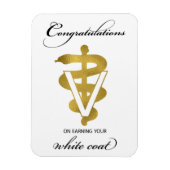 Veterinärweißes Coat Zeremonie Glückwunsch Magnet (Vertikal)