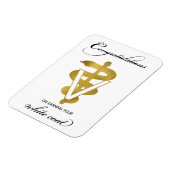 Veterinärweißes Coat Zeremonie Glückwunsch Magnet (Linke Seite)