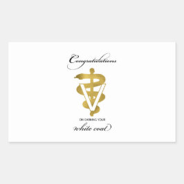 Veterinärweißes Coat Zeremonie Glückwunsch Rechteckiger Aufkleber