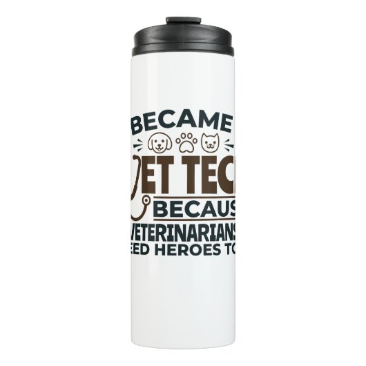 Veterinärwesen, weil Tierärzte auch Helden brauche Thermosbecher (Vorderseite)