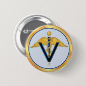Veterinary Caduceus Button (Vorne & Hinten)