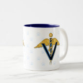 Veterinary Caduceus Zweifarbige Tasse (VorderseiteRechts)