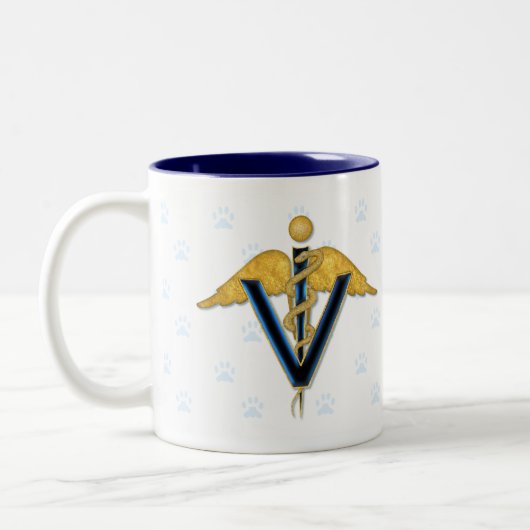 Veterinary Caduceus Zweifarbige Tasse (Links)