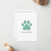 Veterinary Clinic Flat Note Card (3.5" × 5") Mitteilungskarte (Vorderseite/Rückseite Beispiel)