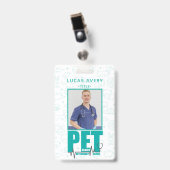 Veterinary Clinic Foto Modern Blue Ausweis (Vorderseite mit Clip)
