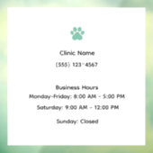 Veterinary Clinic Hours Window Cling Fensteraufkleber (Blatt 3)