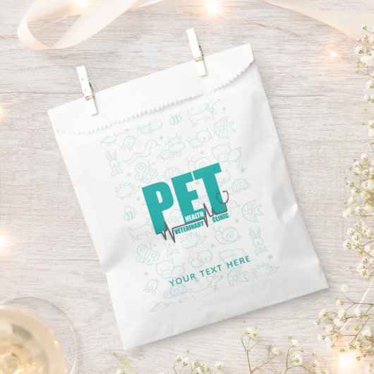 Veterinary Clinic Modern Blue Logo Geschenktütchen (Ausgeschnitten)