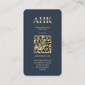 Veterinary Dark Blue Veterinary Monogram Modern Visitenkarte (Rückseite)