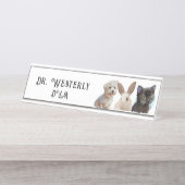 Veterinary DVM Dog Cat Bunny Desk Name Plakat Schreibtischnamensplakette (Vorderseite )