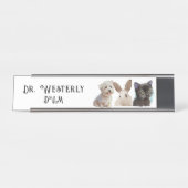 Veterinary DVM Dog Cat Bunny Desk Name Plakat Schreibtischnamensplakette (Vorderseite )
