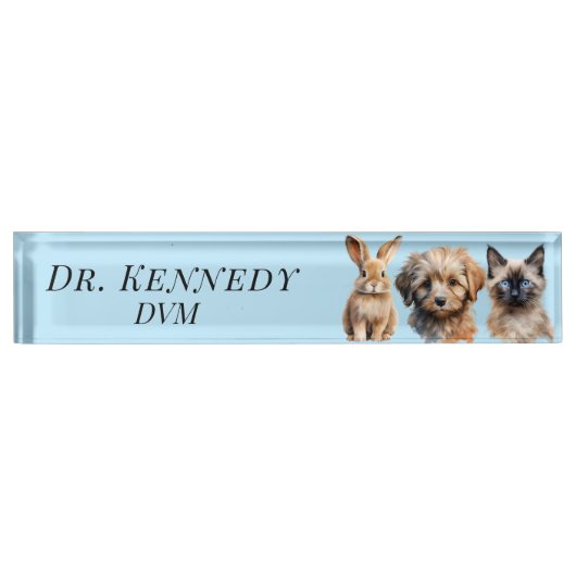 Veterinary DVM Dog Cat Bunny Namensplakette (Vorderseite)