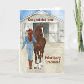 Veterinary Graduate Cowgirl Western Theme Karte (Vorderseite)